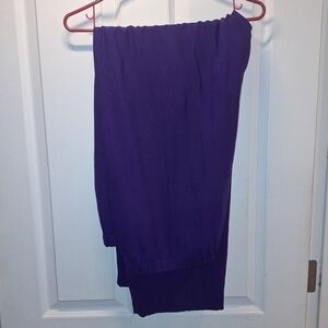 Elegant Deep Purple Silk Lounge Pants Women's 2X